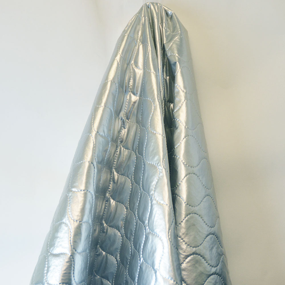Silver Wavy Quilted PVC
