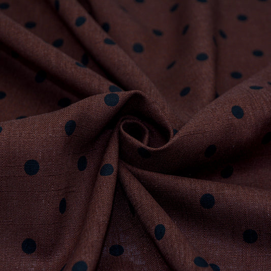 Grounded Spot Linen Blend Woven
