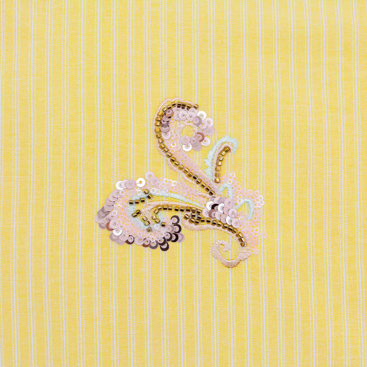 Lemon Beads Embellished Cotton