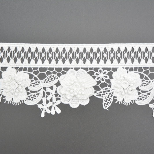 3D Floral Border Lace Trim
