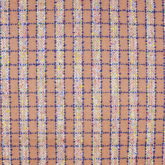 Peachy Polyester Viscose Wool Blend Woven