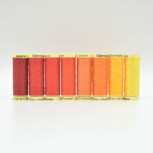 Gütermann 100m Sew All Thread - Yellow, Orange & Red