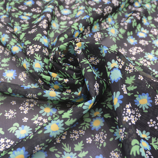 Floral Printed Power Mesh