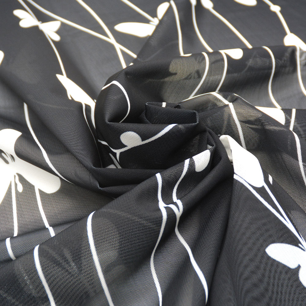 Butterflies Printed Power Mesh