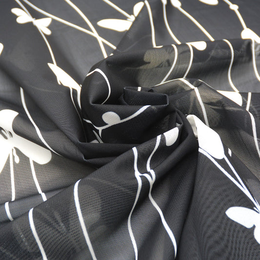 Butterflies Printed Power Mesh