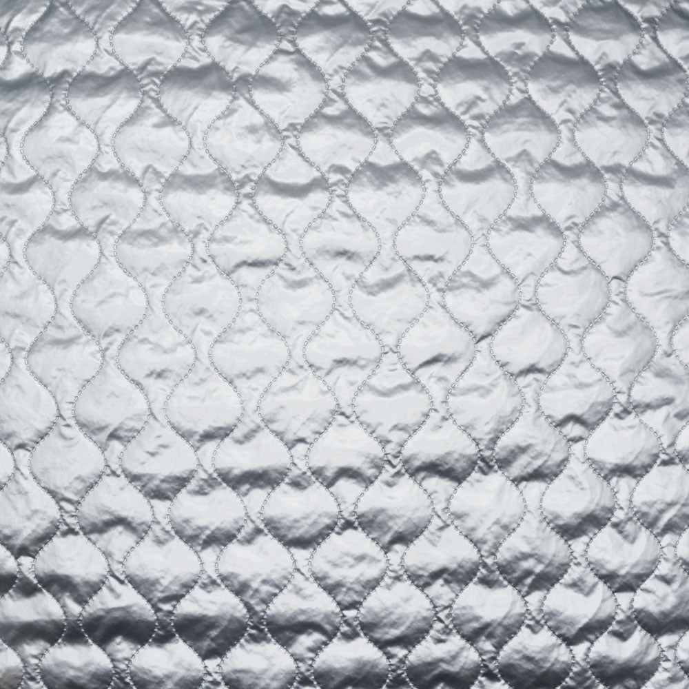 Silver Wavy Quilted PVC
