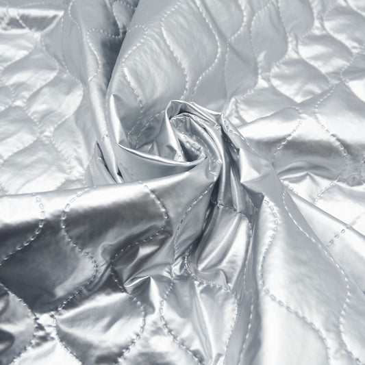 Silver Wavy Quilted PVC
