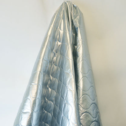Silver Wavy Quilted PVC