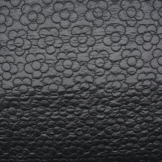 Black Daisy Quilted PVC