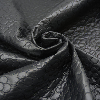 Black Daisy Quilted PVC