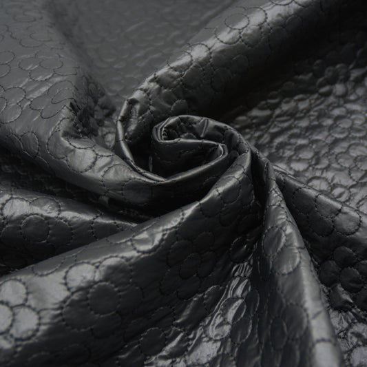 Black Daisy Quilted PVC