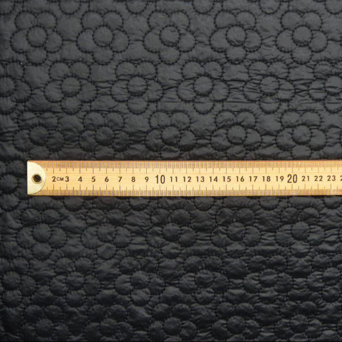 Black Daisy Quilted PVC