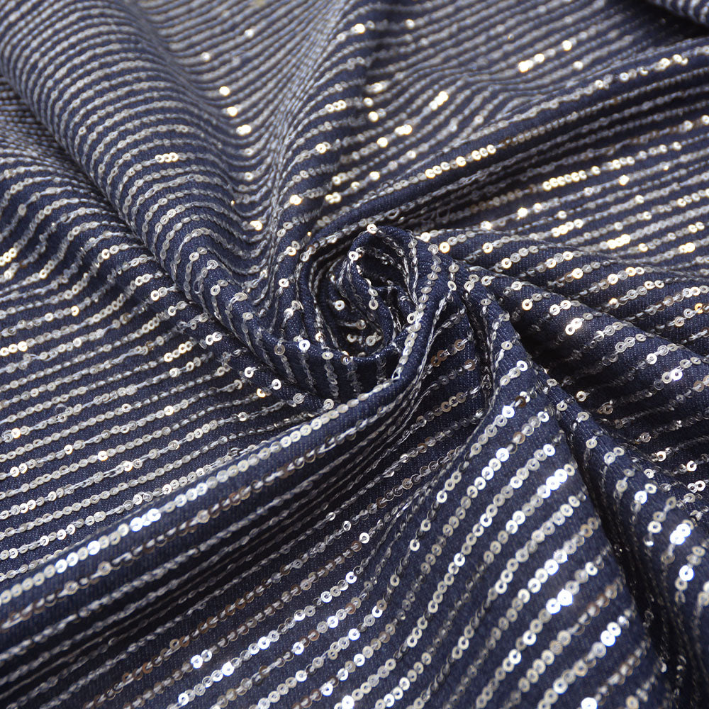 Sequin Stripe Denim