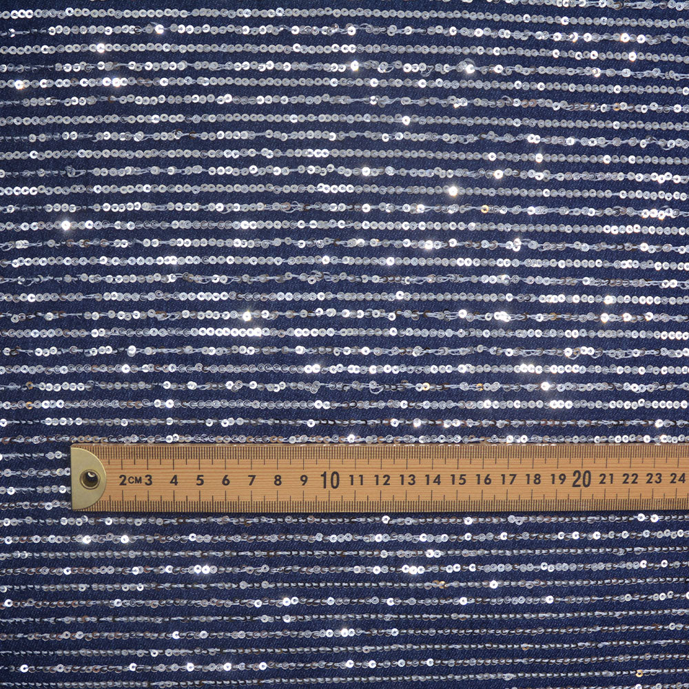 Sequin Stripe Denim