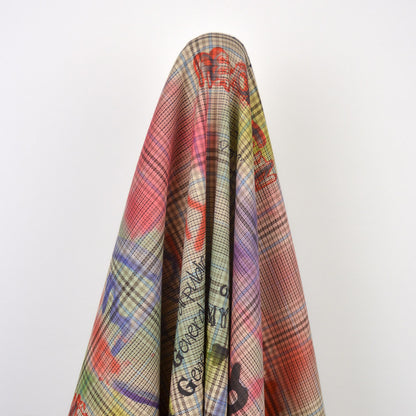 Graffiti Printed Plaid Woven