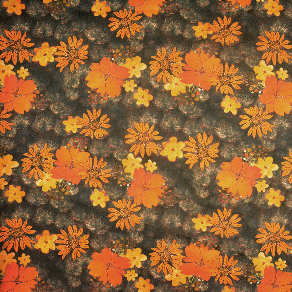 Amber Petals Printed Linen Cotton Woven