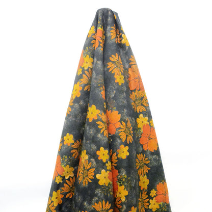 Amber Petals Printed Linen Cotton Woven