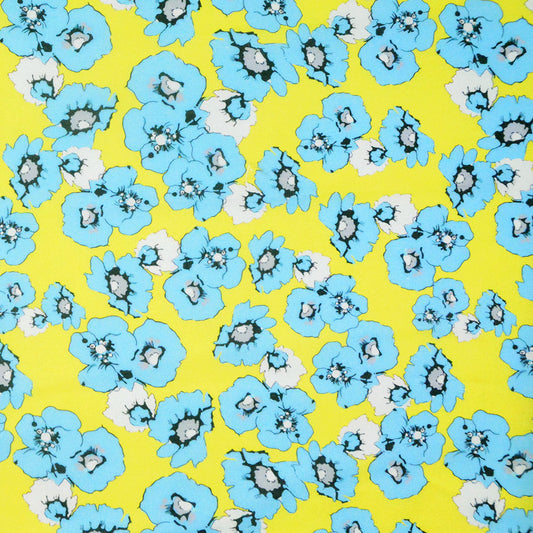 Neon Flower Linen Cotton Woven