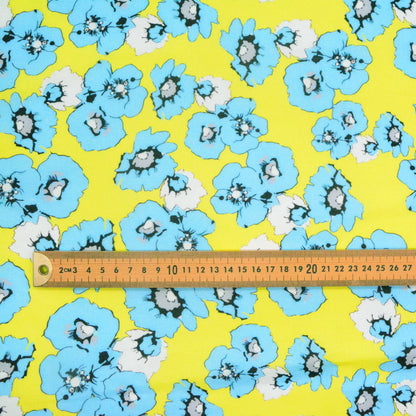 Neon Flower Linen Cotton Woven