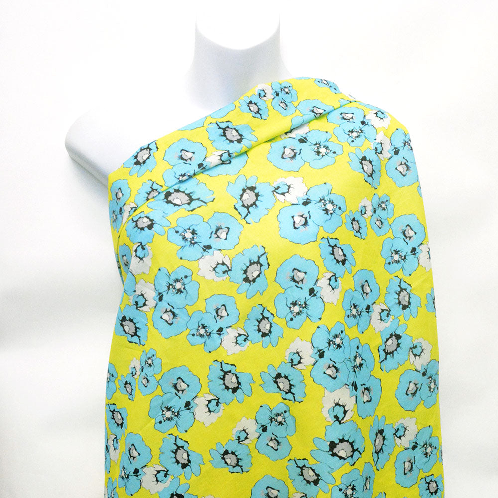 Neon Flower Linen Cotton Woven