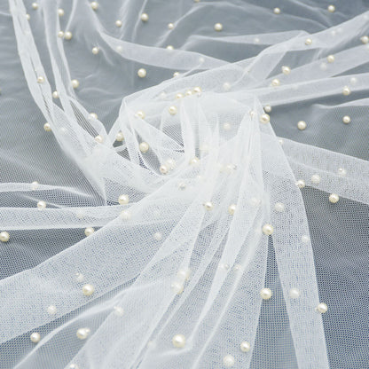 Pearl Embroidered Bridal Tulle