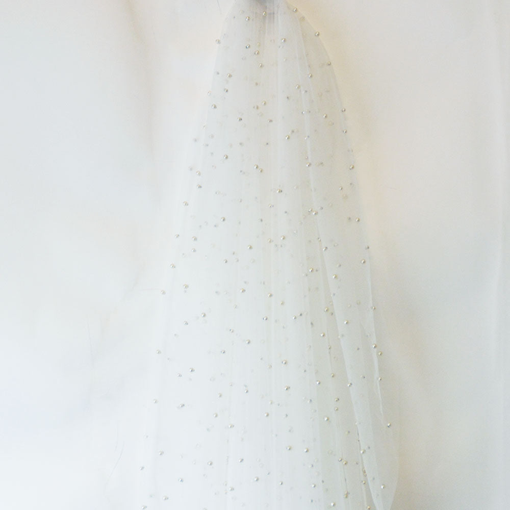 Pearl Embroidered Bridal Tulle