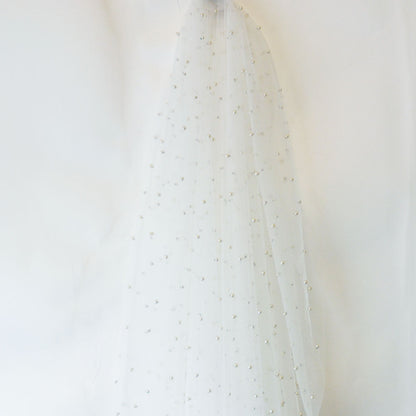 Pearl Embroidered Bridal Tulle
