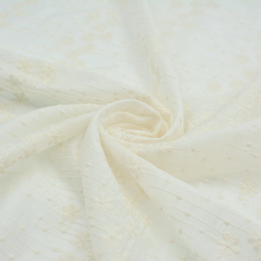 Summer Snow Embroidered Tencel Woven