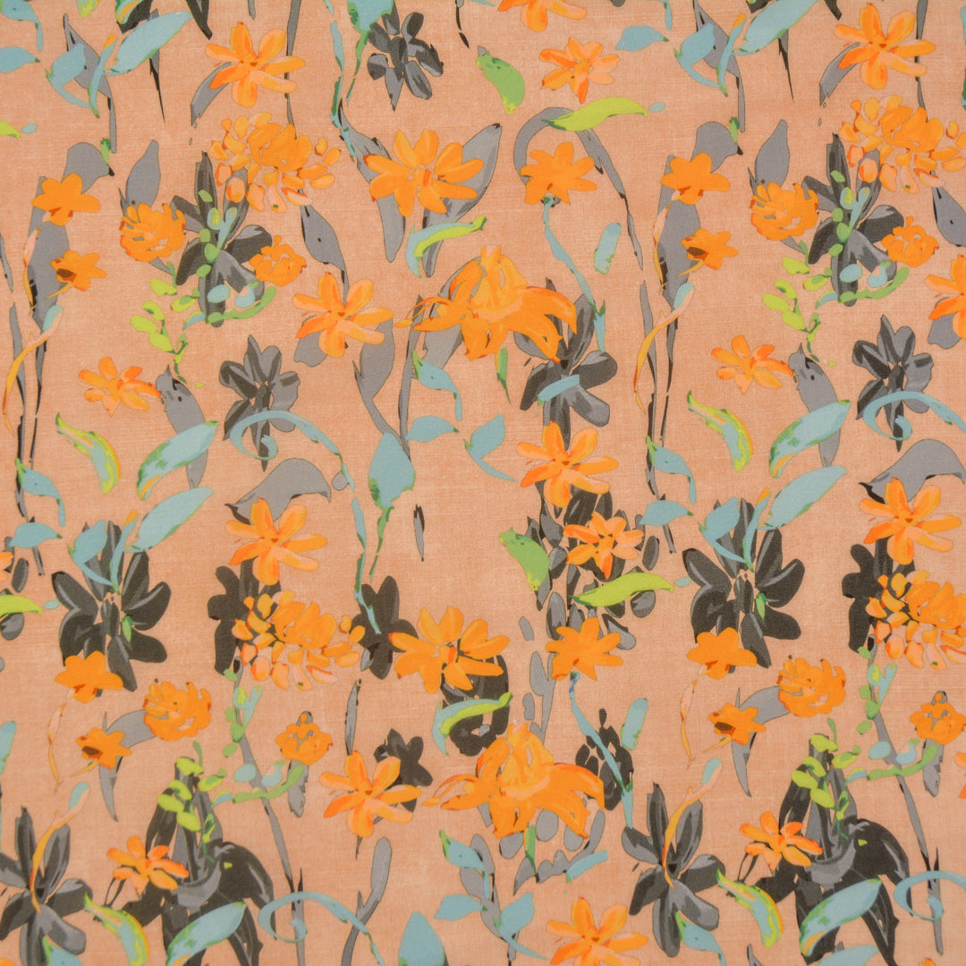 Sand Flower Tencel Linen Printed Woven