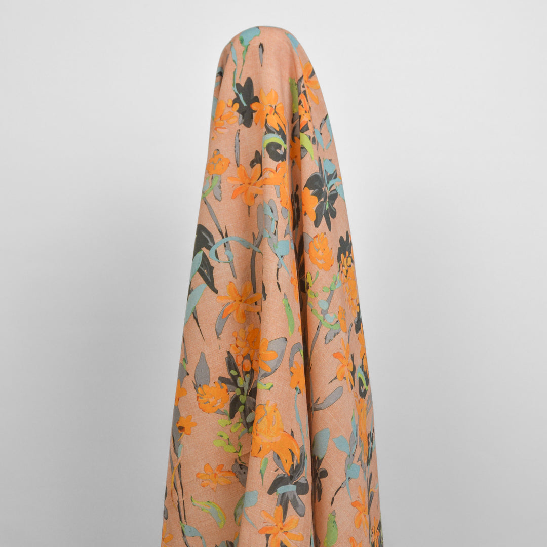 Sand Flower Tencel Linen Printed Woven