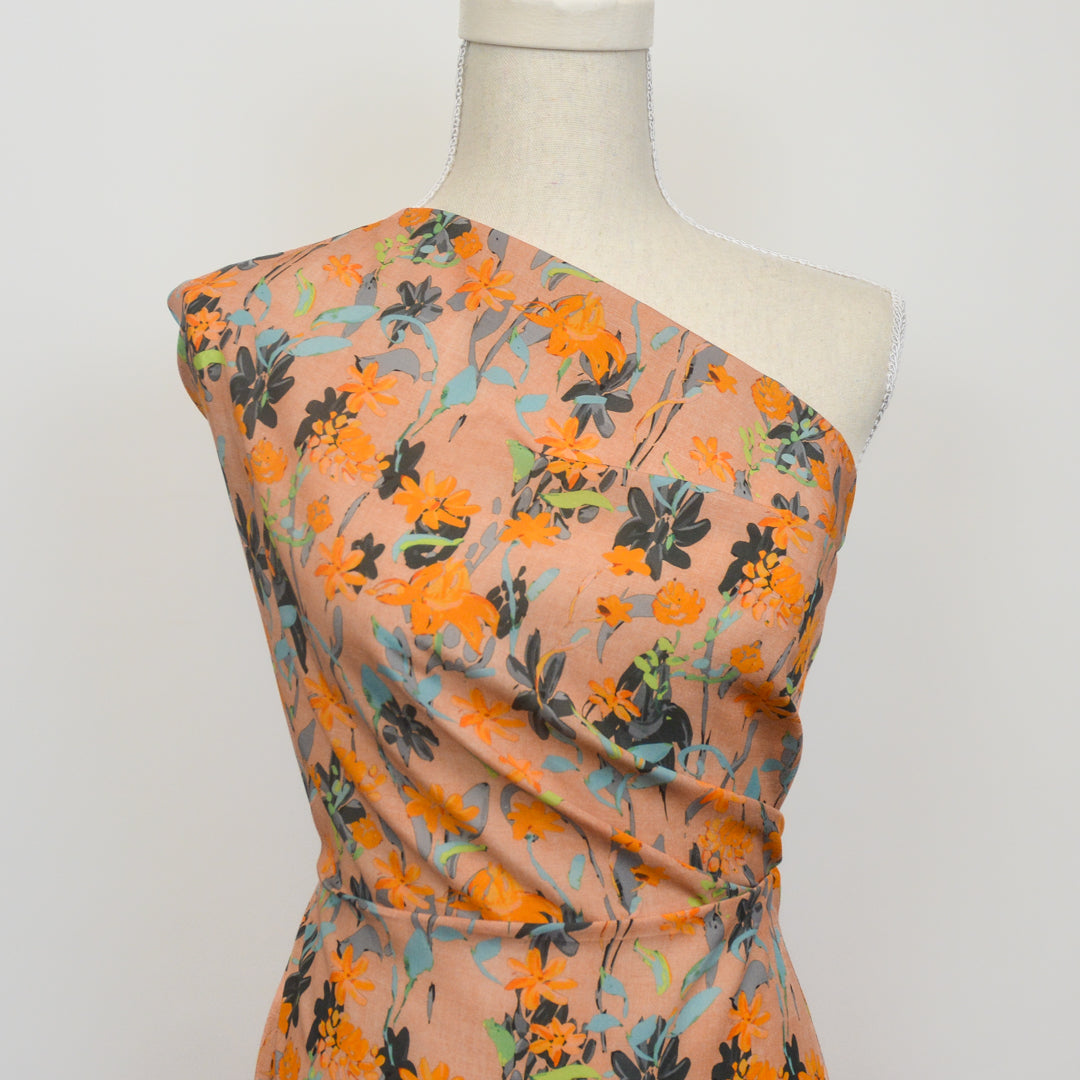 Sand Flower Tencel Linen Printed Woven