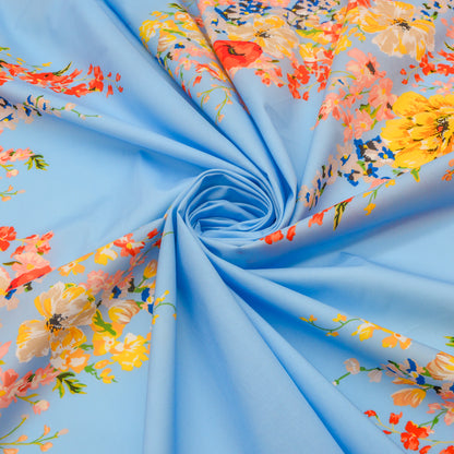 Blossom Double Border Printed Cotton