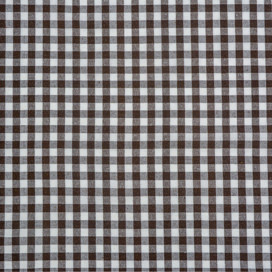 Medium Gingham Woven Cotton - Brown