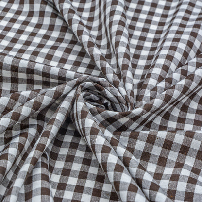 Medium Gingham Woven Cotton - Brown