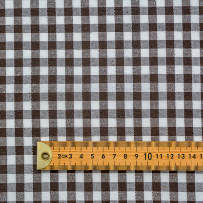 Medium Gingham Woven Cotton - Brown