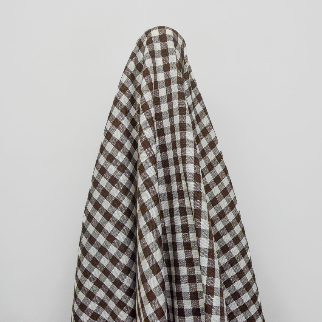 Medium Gingham Woven Cotton - Brown