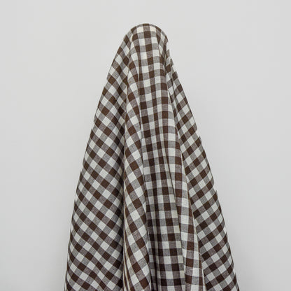 Medium Gingham Woven Cotton - Brown