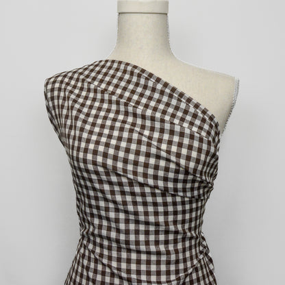 Medium Gingham Woven Cotton - Brown