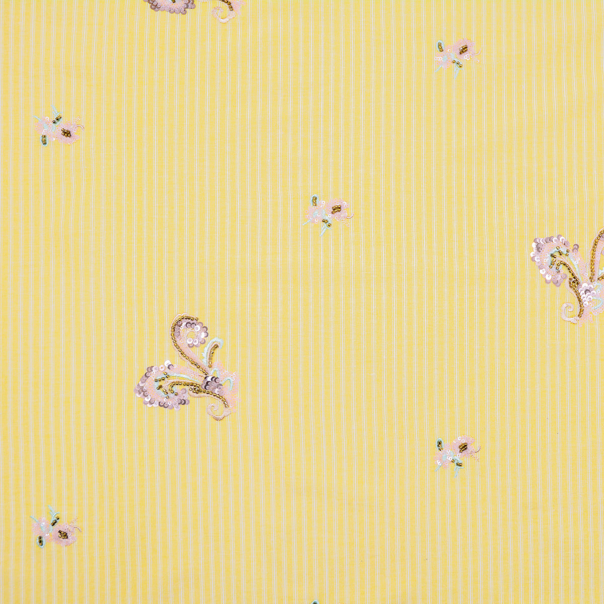 Lemon Beads Embellished Cotton