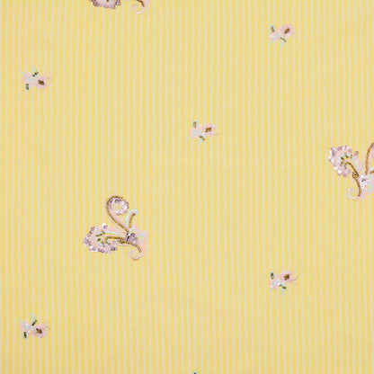 Lemon Beads Embellished Cotton