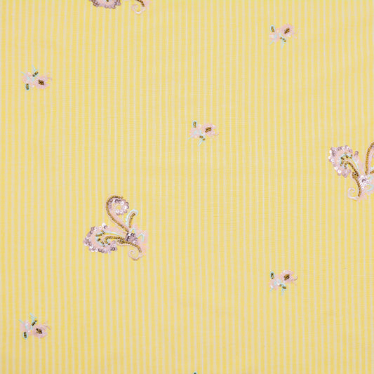 Lemon Beads Embellished Cotton