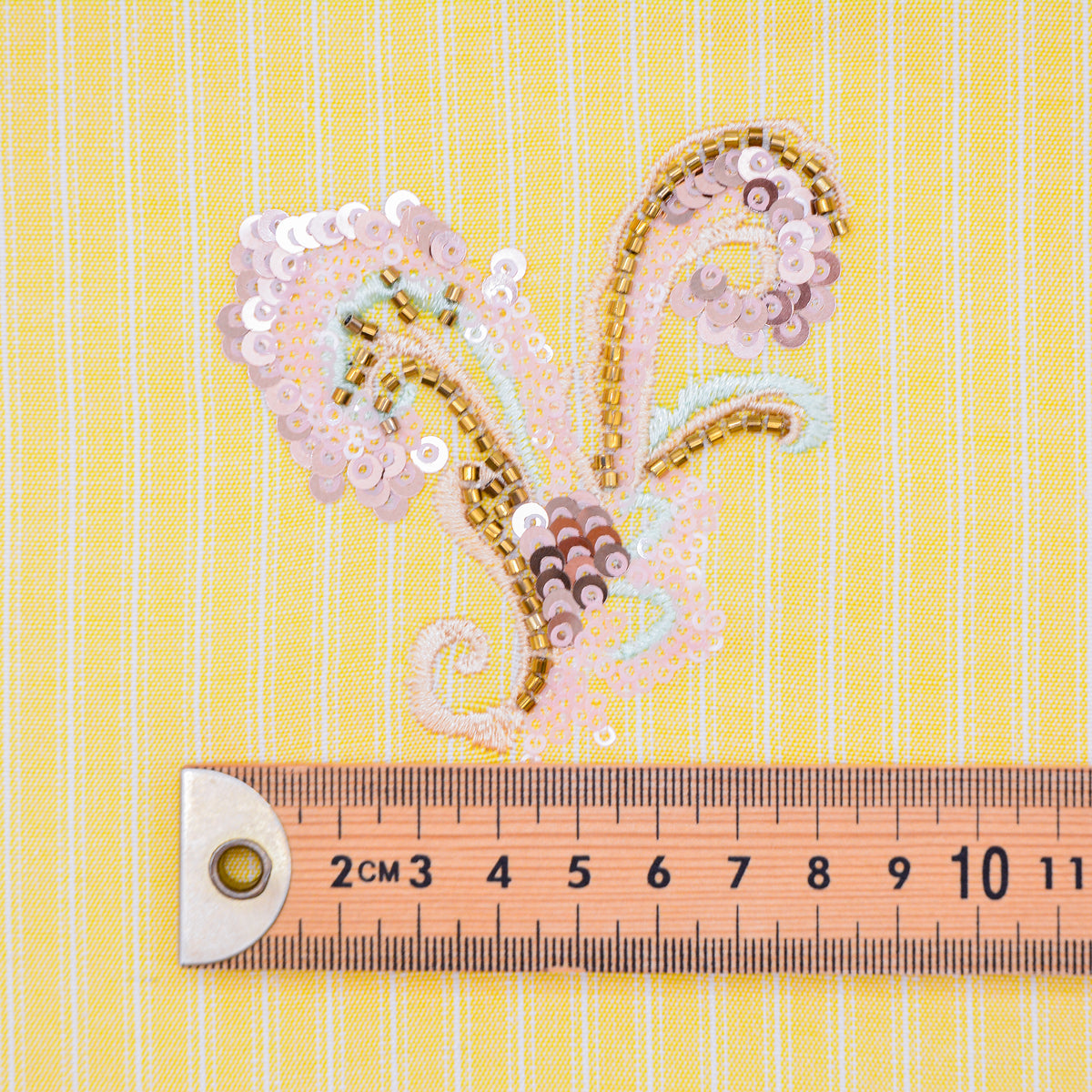 Lemon Beads Embellished Cotton