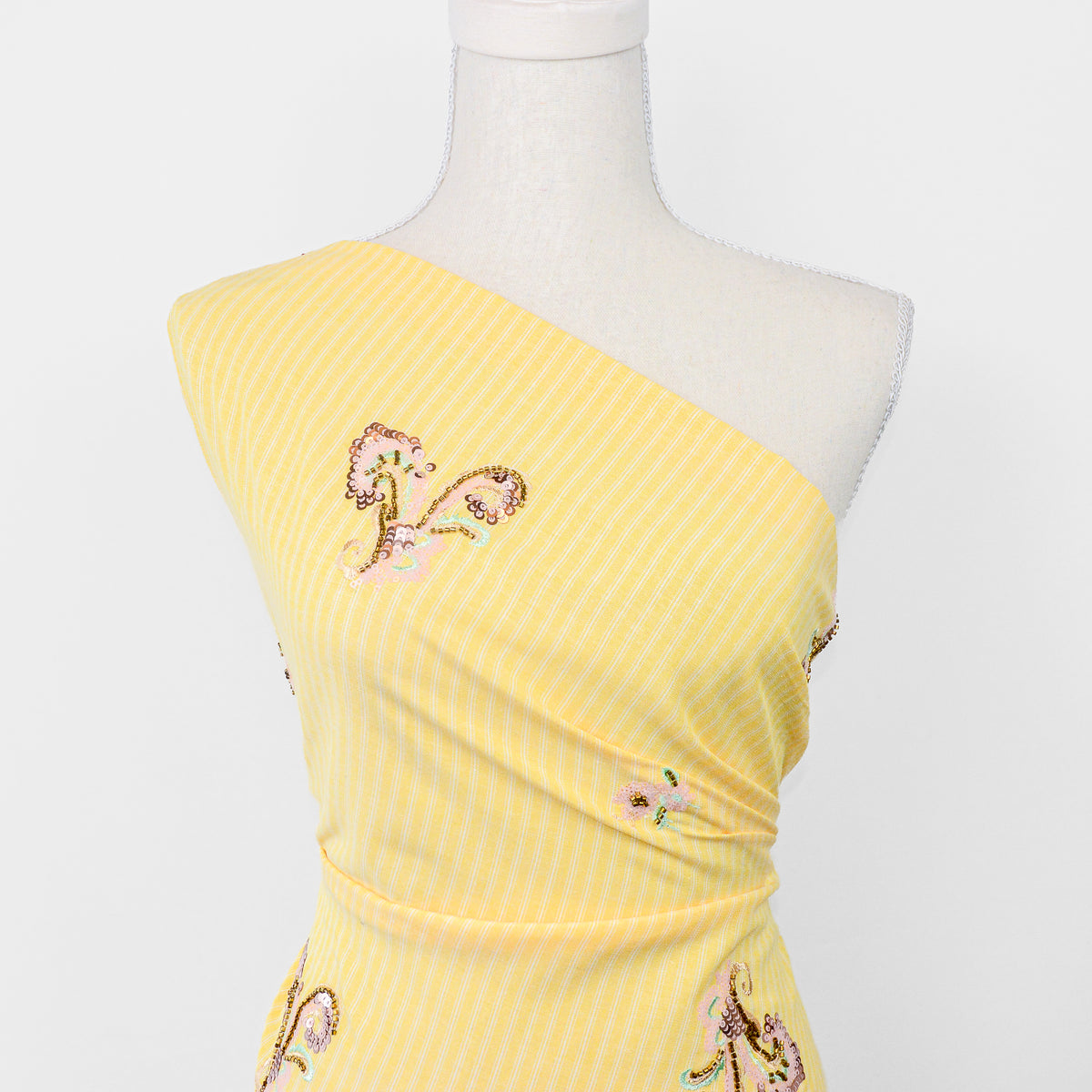 Lemon Beads Embellished Cotton