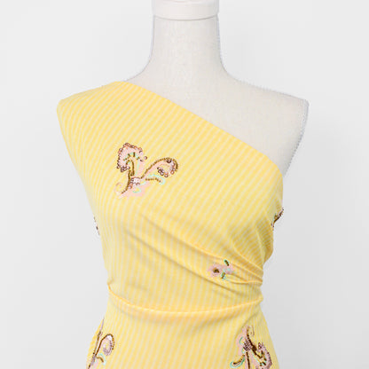 Lemon Beads Embellished Cotton