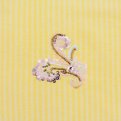 Lemon Beads Embellished Cotton