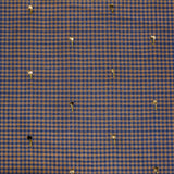 Wheat Gingham Embroidered Cotton Linen Blend
