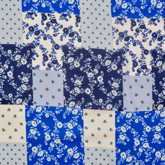 Baby Blue Printed Cotton Woven