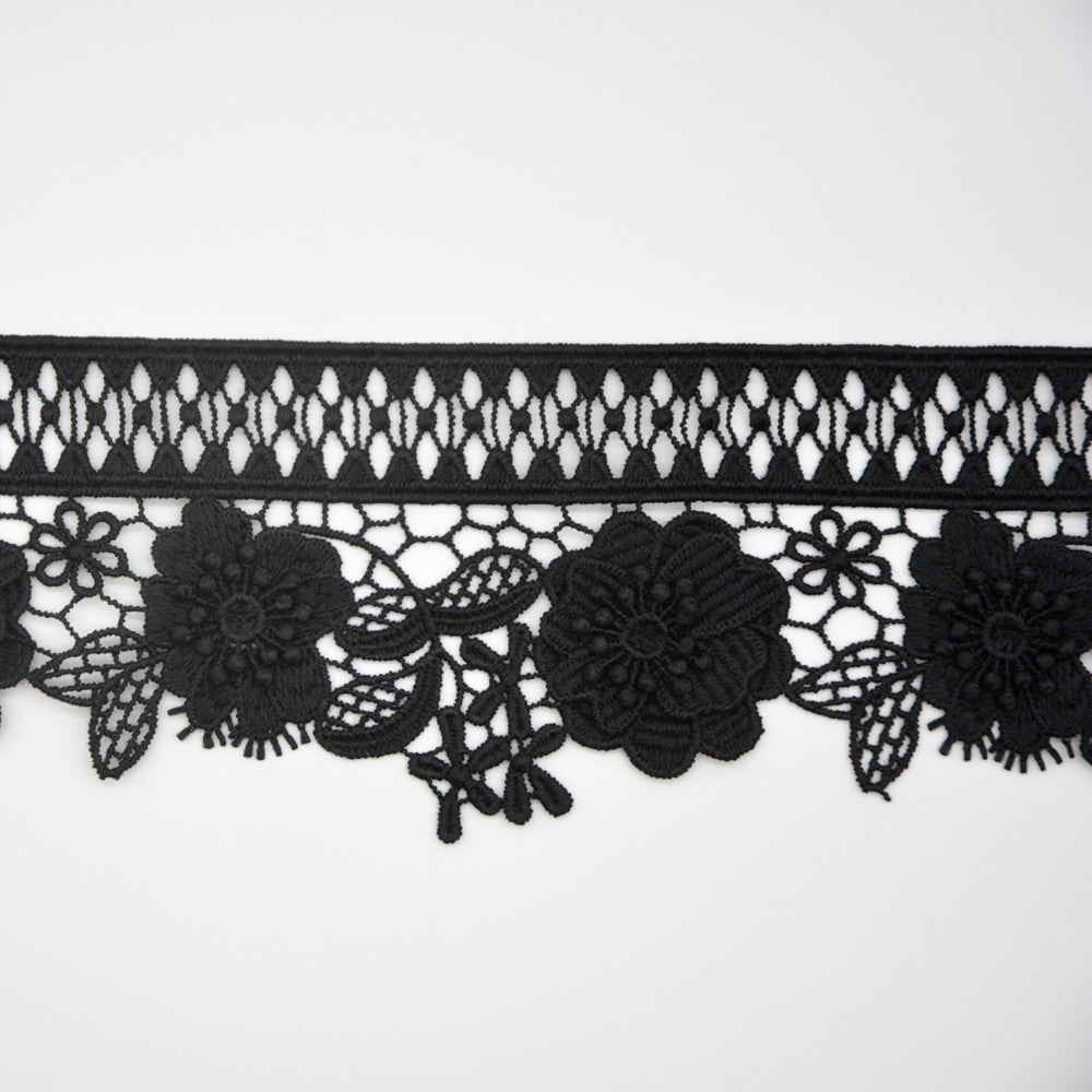 3D Floral Border Lace Trim