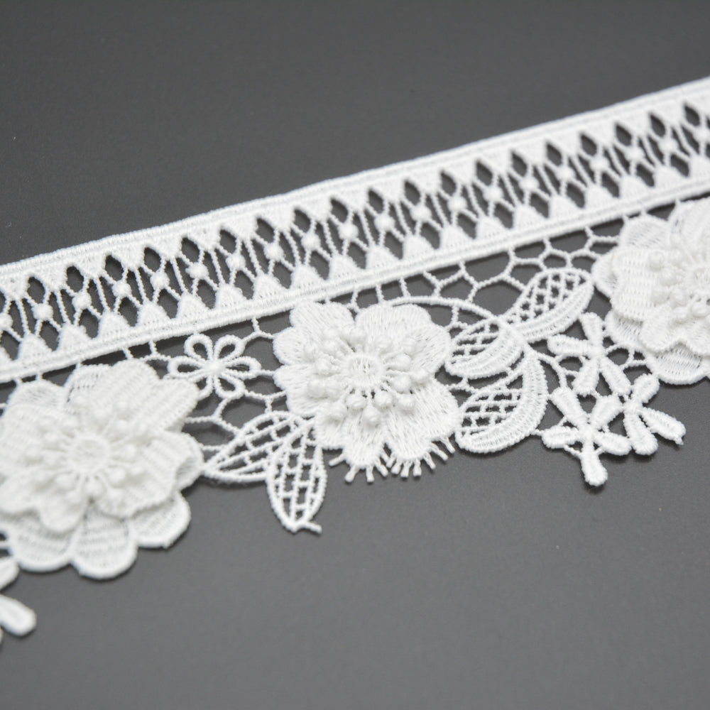 3D Floral Border Lace Trim