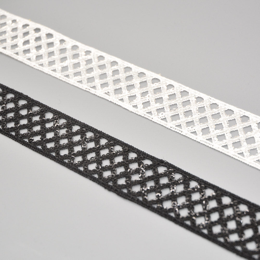 Shine Grid Lace Sequin Trim